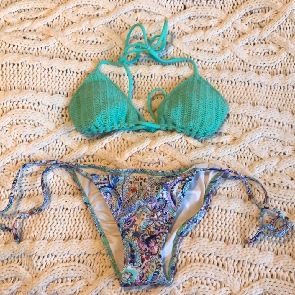 VS crochet top bikini and pattern bottoms